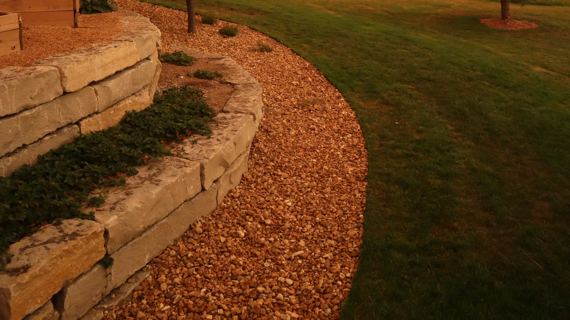 Landscaped farm house grounds