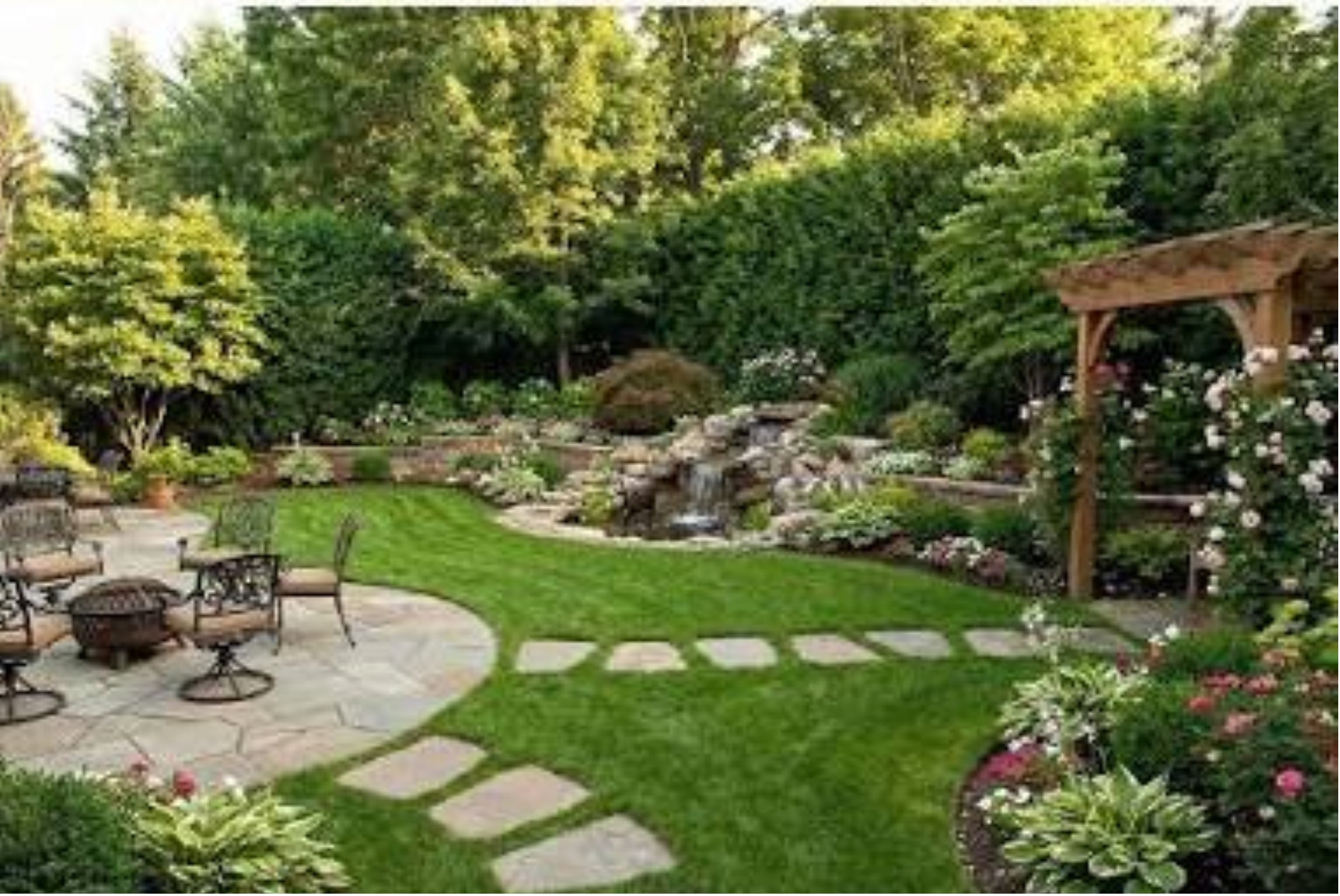 Overgrown yard before landscaping